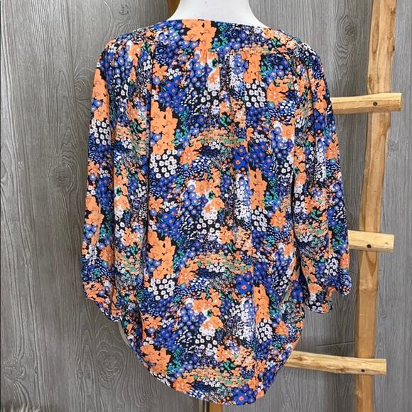 Takara Floral Peasant Tie Tassel Blouse Small - Picture 4 of 6